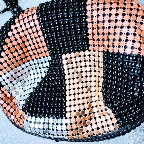 Another Y&S Original Small Black, Gold, Silver Mesh Crossbody Purse - Picture 8 of 10